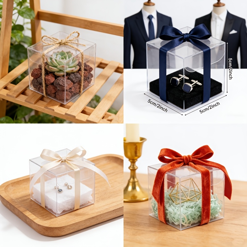 Transparent Packaging Boxes for Jewelry Gift, 5.08cm